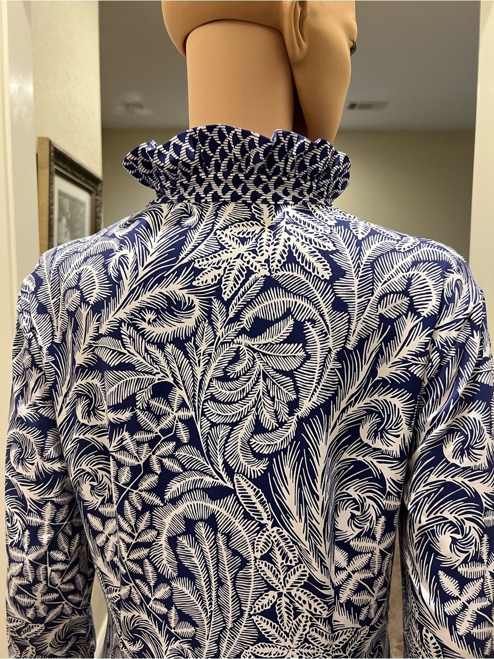 J. McLaughlin Navy & White Printed Midi Dress - Picture 3 of 7